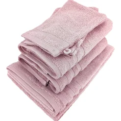 Serviette De Bain|Linnea Parure de bain EFFICIENCE PURE rose Flamingo 5 pièces