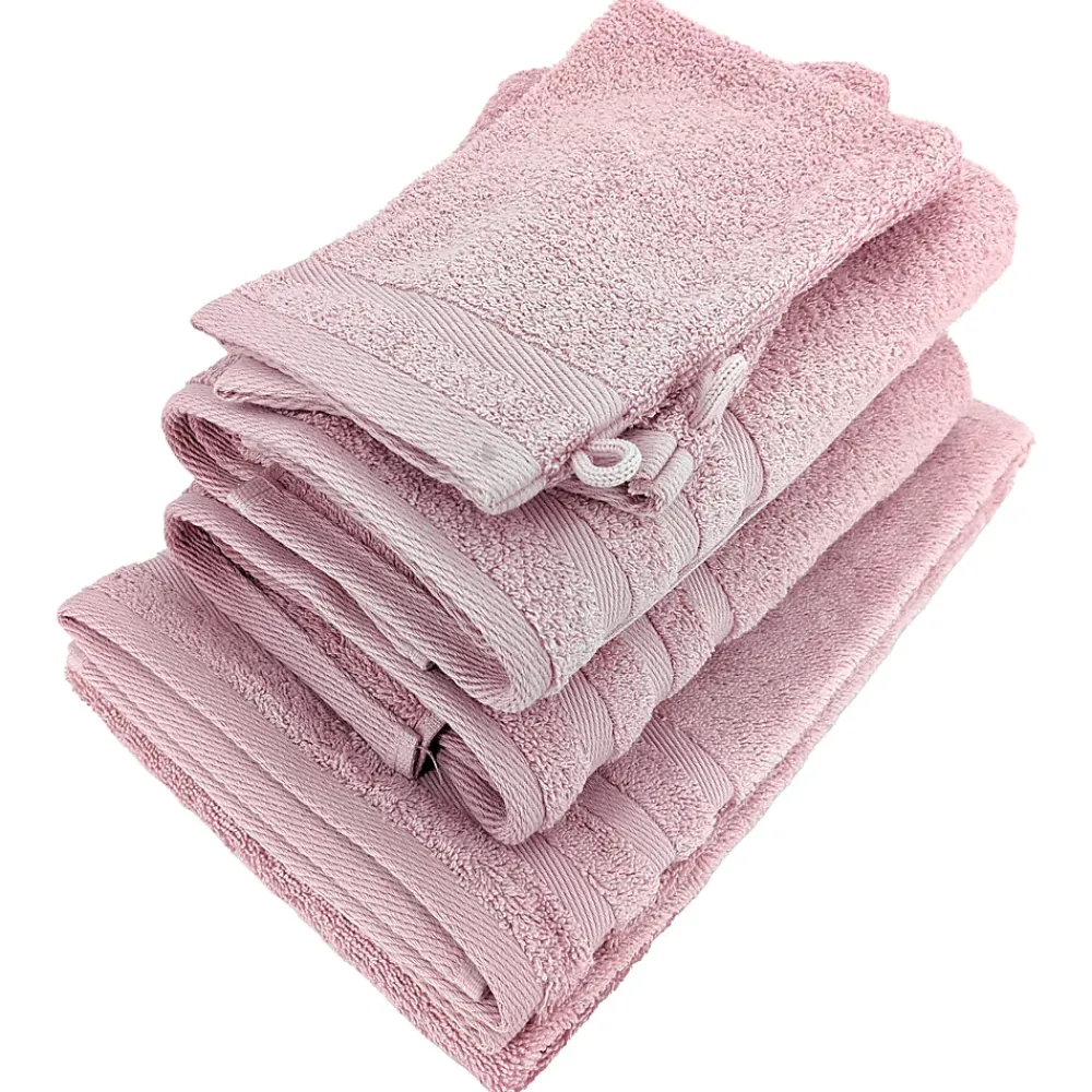 Serviette De Bain|Linnea Parure de bain EFFICIENCE PURE rose Flamingo 5 pièces