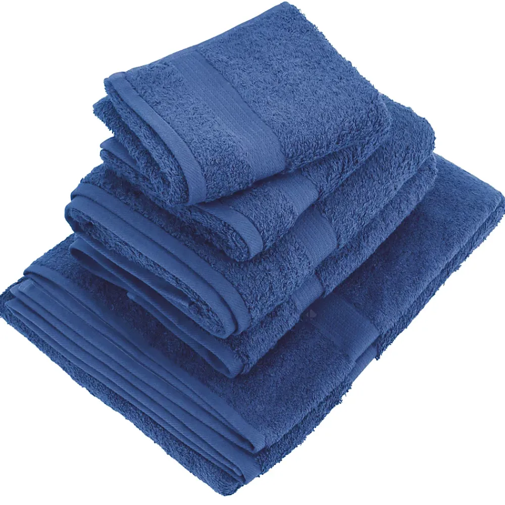 Serviette De Bain|Linnea Parure de bain LUXOR 5 pièces bleu