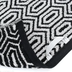 Serviette De Bain|Linnea Parure de bain SYMETRIE coton Alvéoles 7 pièces noir