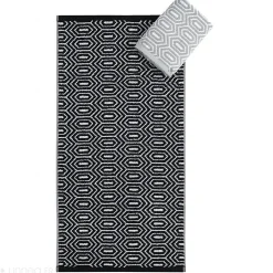 Serviette De Bain|Linnea Parure de bain SYMETRIE coton Alvéoles 7 pièces noir