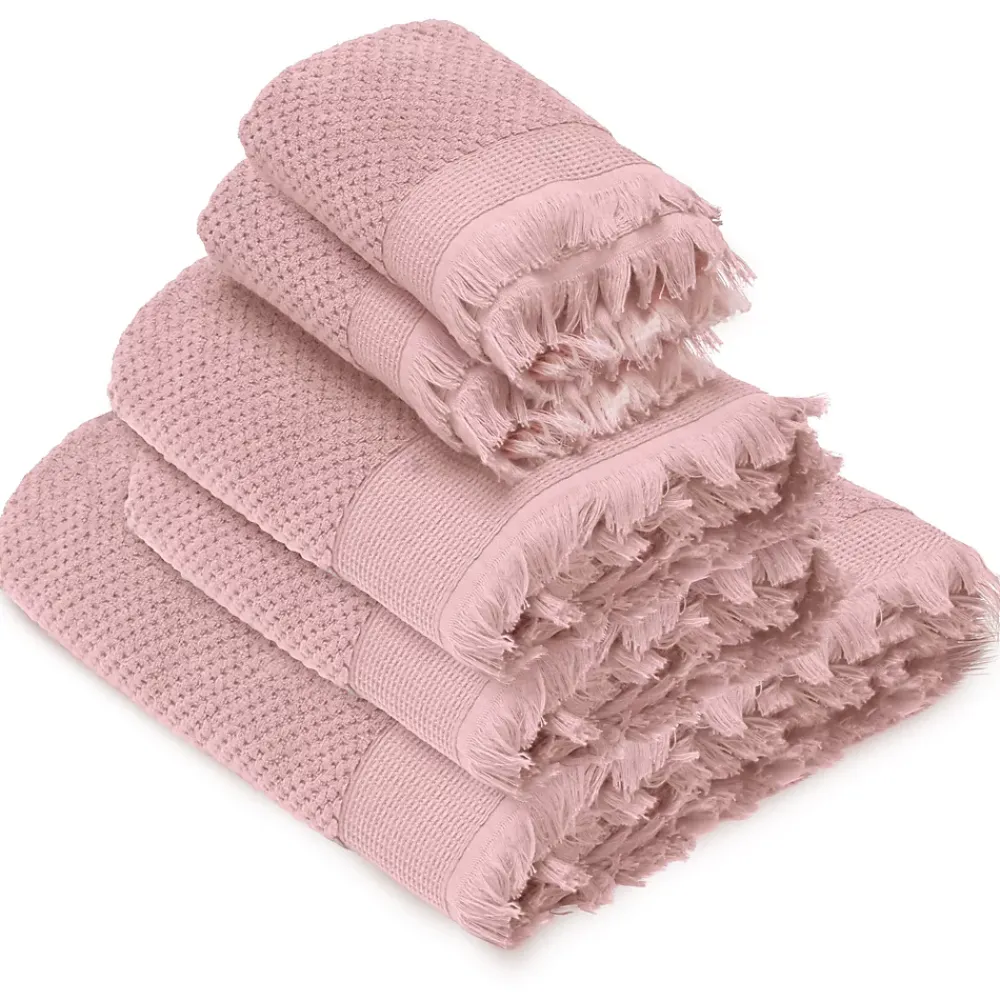 Linnea Parure de bain TETHYS 5 pièces micro-coton rose Rose