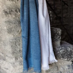 Serviette De Bain|Linnea Parure de bain TETHYS 5 pièces micro-coton bleu Orage