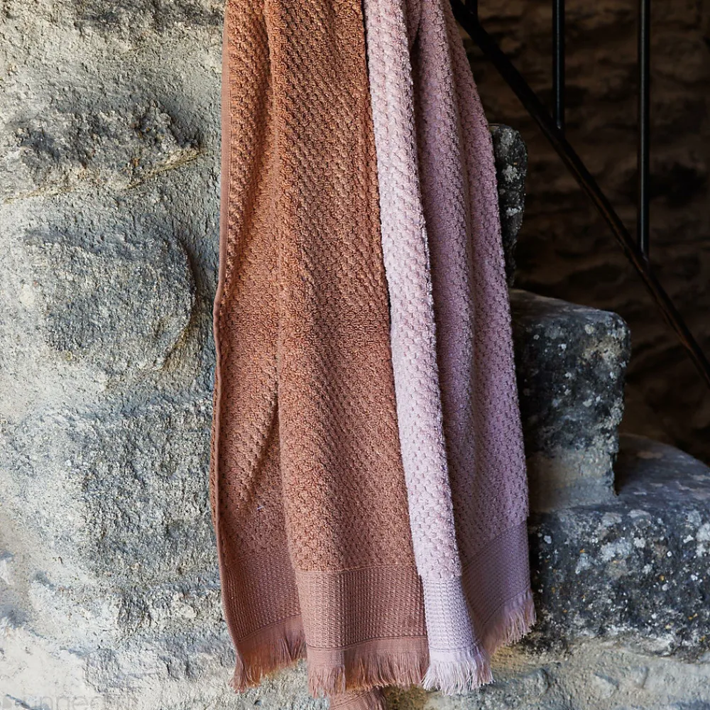 Serviette De Bain|Linnea Parure de bain TETHYS 5 pièces micro-coton orange Terre