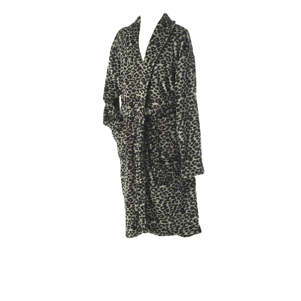 Serviette De Toilette|Eden Peignoir Col Chale Collection Leopard