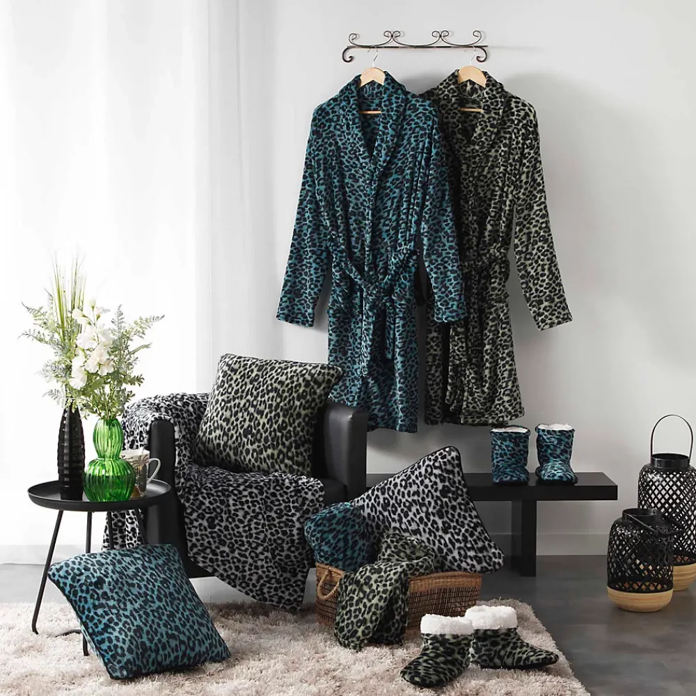 Serviette De Toilette|Eden Peignoir Col Chale Collection Leopard