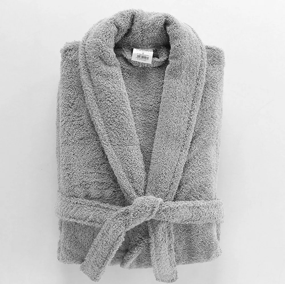 Serviette De Toilette|Eden Peignoir Col Chale Tendresse gris perle