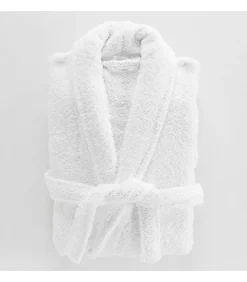Serviette De Bain|Douceur D'Intérieur Peignoir Mixte Éponge Col Châle Uni - Tendresse 500 g,m² - Blanc