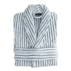 Sensei Maison Peignoir polaire homme femme côtelé extra doux Blanc/Lichen M KASH