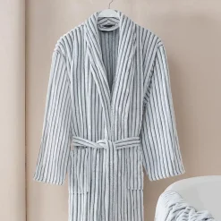Peignoir De Bain|Sensei Maison Peignoir polaire homme femme côtelé extra doux Blanc/Lichen S KASH