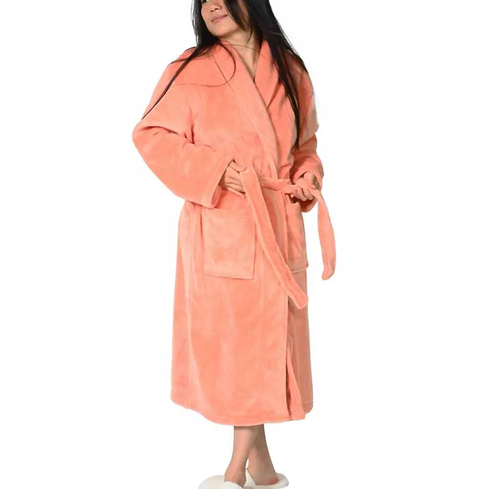 Sensei Maison Peignoir polaire mixte chaud & doux Rose Thé XL KOMO