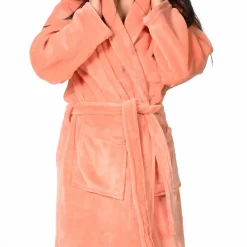 Peignoir De Bain|Sensei Maison Peignoir polaire mixte chaud & doux Rose Thé L KOMO
