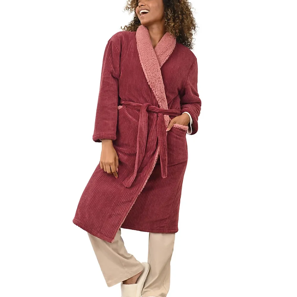 Sensei Maison Peignoir polaire mixte côtelé ultra chaud Terre Brulée 5 - XXL NOTTING HILL