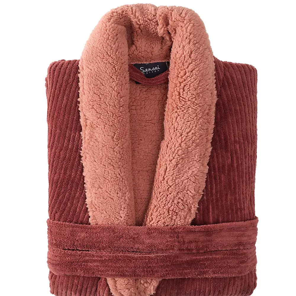 Sensei Maison Peignoir polaire mixte côtelé ultra chaud Terre Brulée 5 - XXL NOTTING HILL
