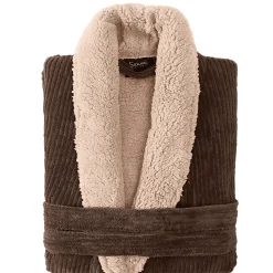 Peignoir De Bain|Sensei Maison Peignoir polaire mixte côtelé ultra chaud Noisette L NOTTING HILL