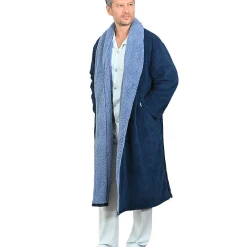 Peignoir De Bain|Sensei Maison Peignoir polaire mixte côtelé ultra chaud Denim XL NOTTING HILL