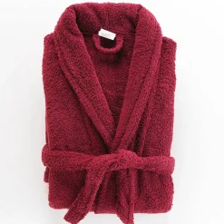 Serviette De Bain|Douceur D'Intérieur Peignoir uni à col châle (Taille Unique - Rouge)