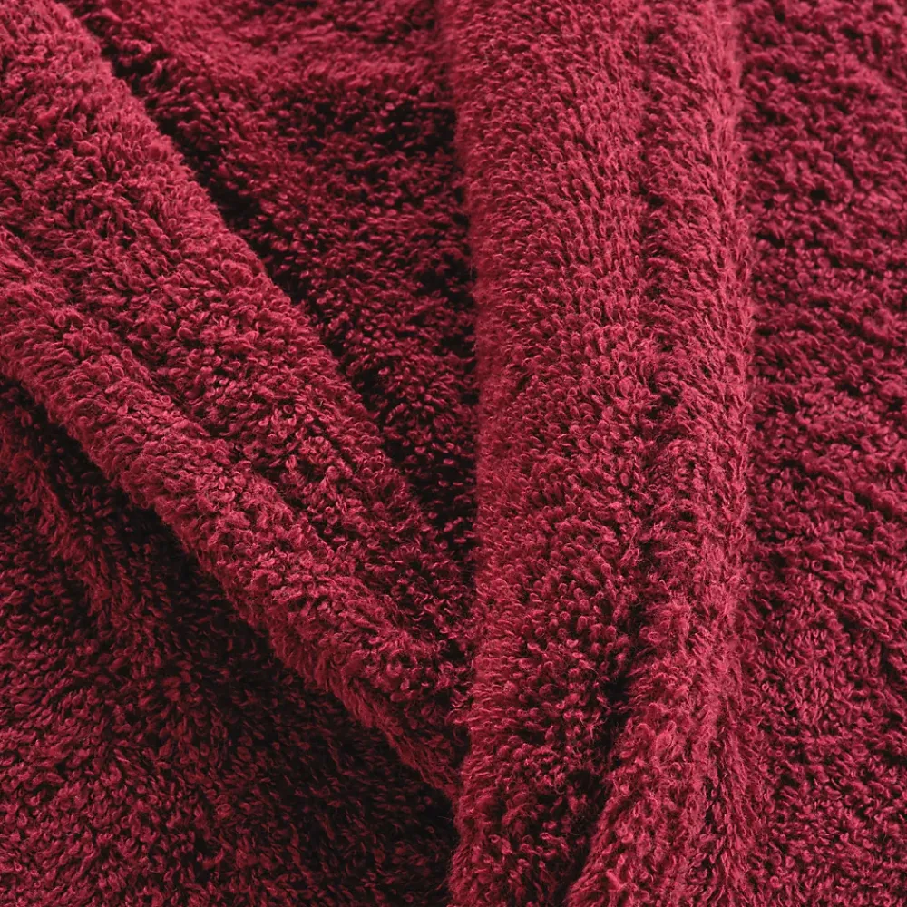 Serviette De Bain|Douceur D'Intérieur Peignoir uni à col châle (Taille Unique - Rouge)