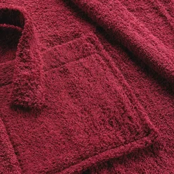 Serviette De Bain|Douceur D'Intérieur Peignoir uni à col châle (Taille Unique - Rouge)