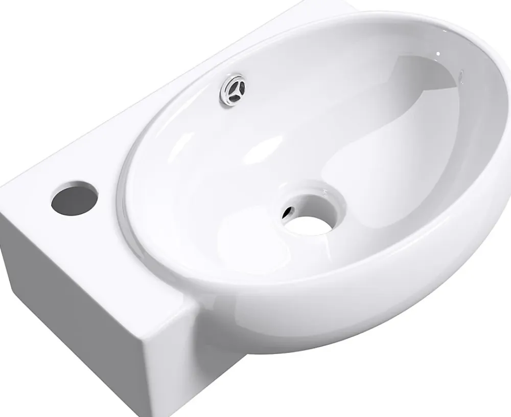 Lavabo|Nature Pro Petit Lavabo Suspendu Blanc Vasque en Céramique Lave Mains WC Salle de Bain