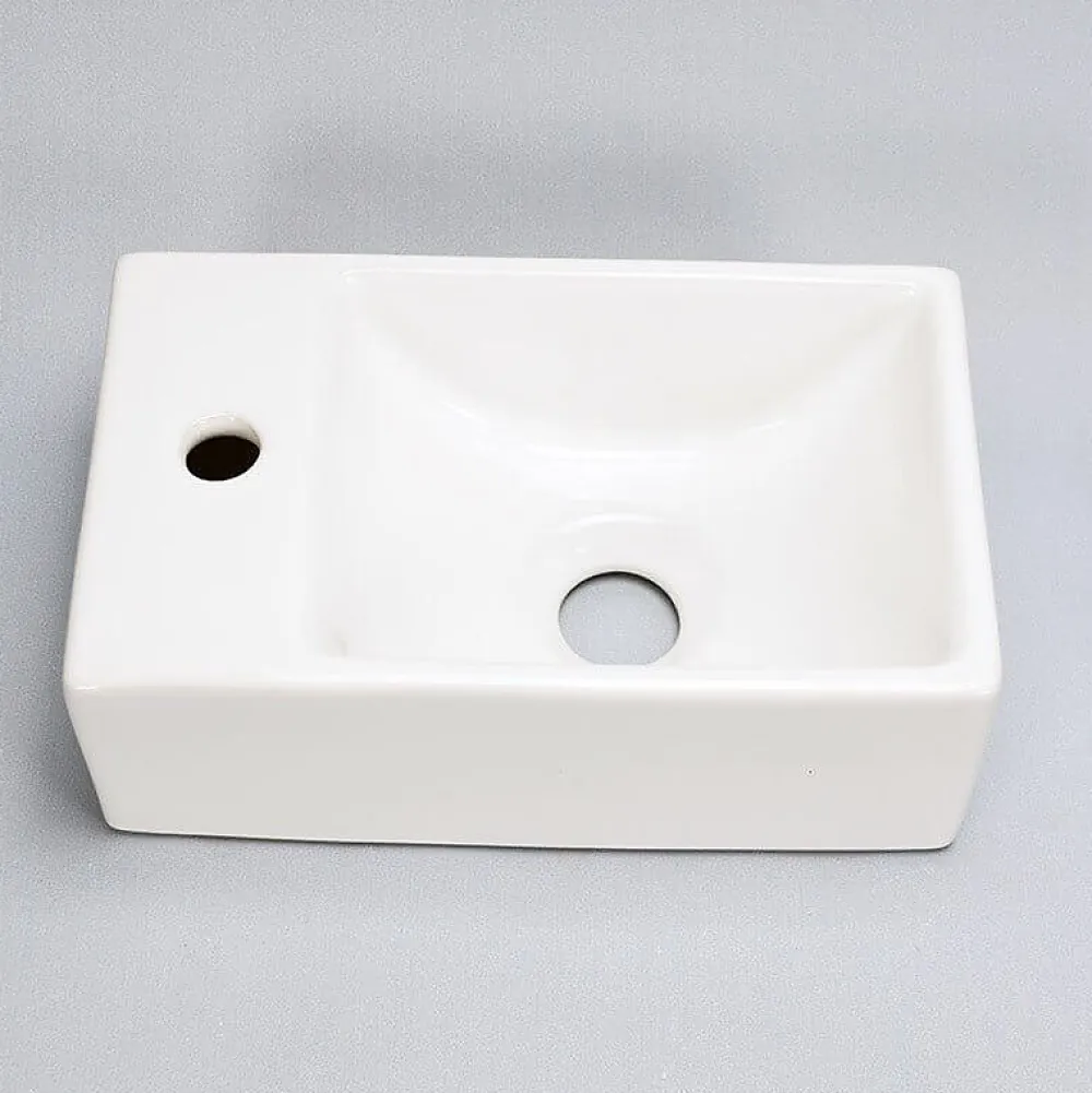 Lavabo|Rue Du Bain Petit lave main Gain de Place Gauche - Céramique - 30x20 cm - Essento