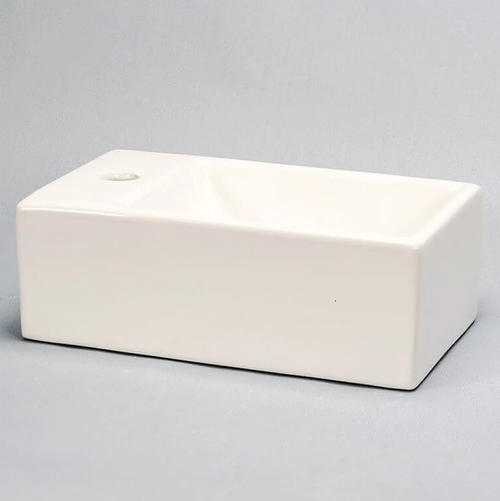 Lavabo|Rue Du Bain Petit lave main Gain de Place Gauche - Céramique - 30x20 cm - Essento