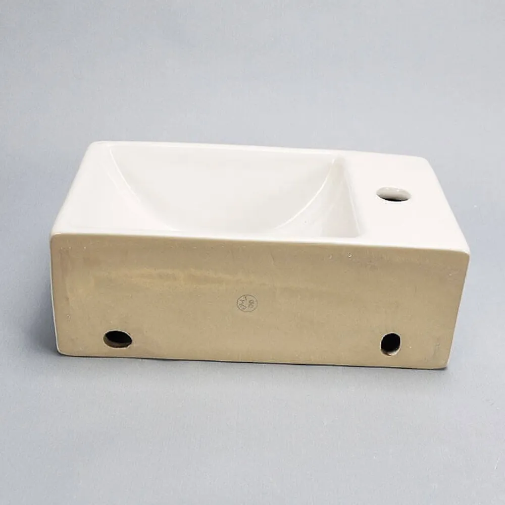 Lavabo|Rue Du Bain Petit lave main Gain de Place Gauche - Céramique - 30x20 cm - Essento