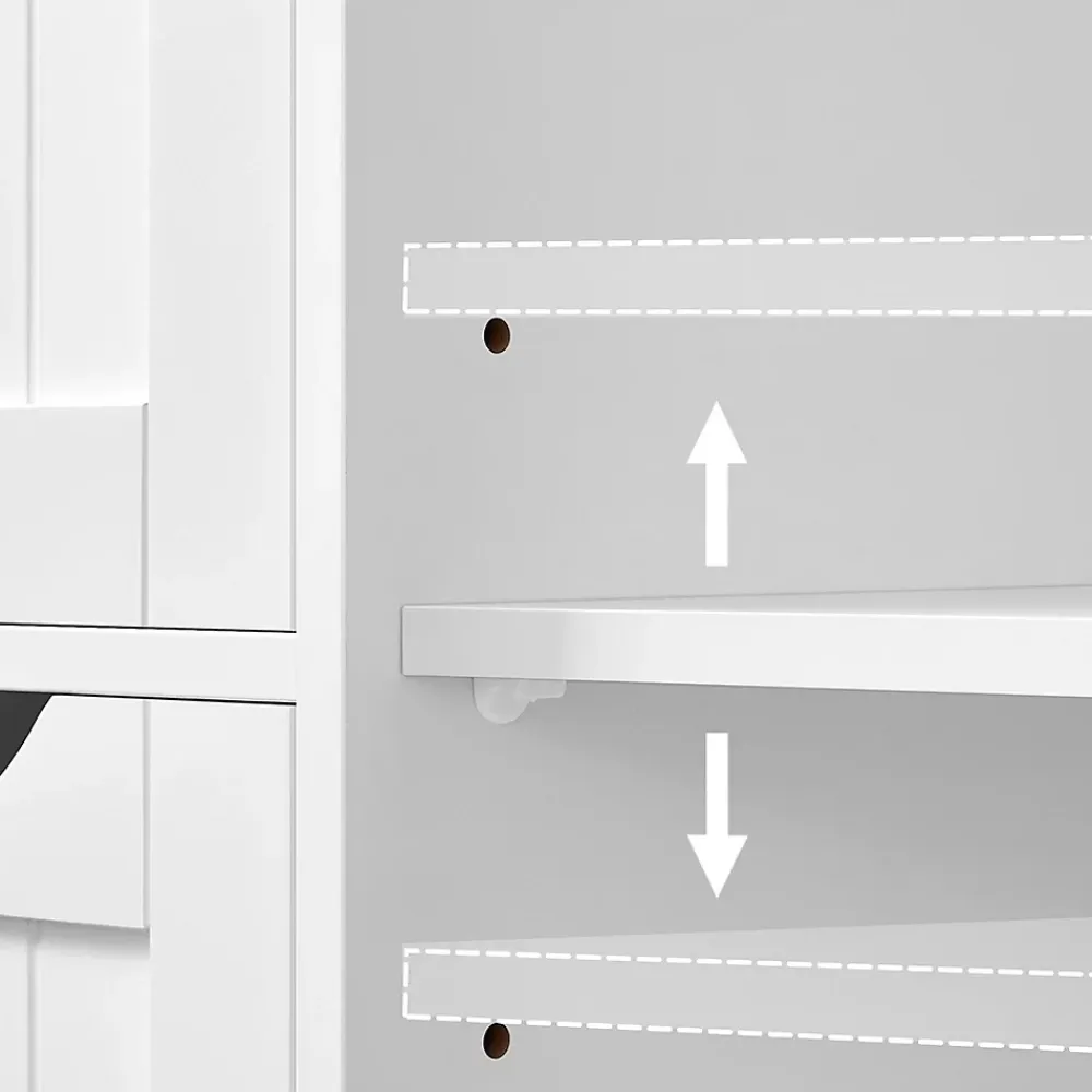Calicosy Petit meuble de rangement 1 porte et 3 tiroirs blanc - L60 cm