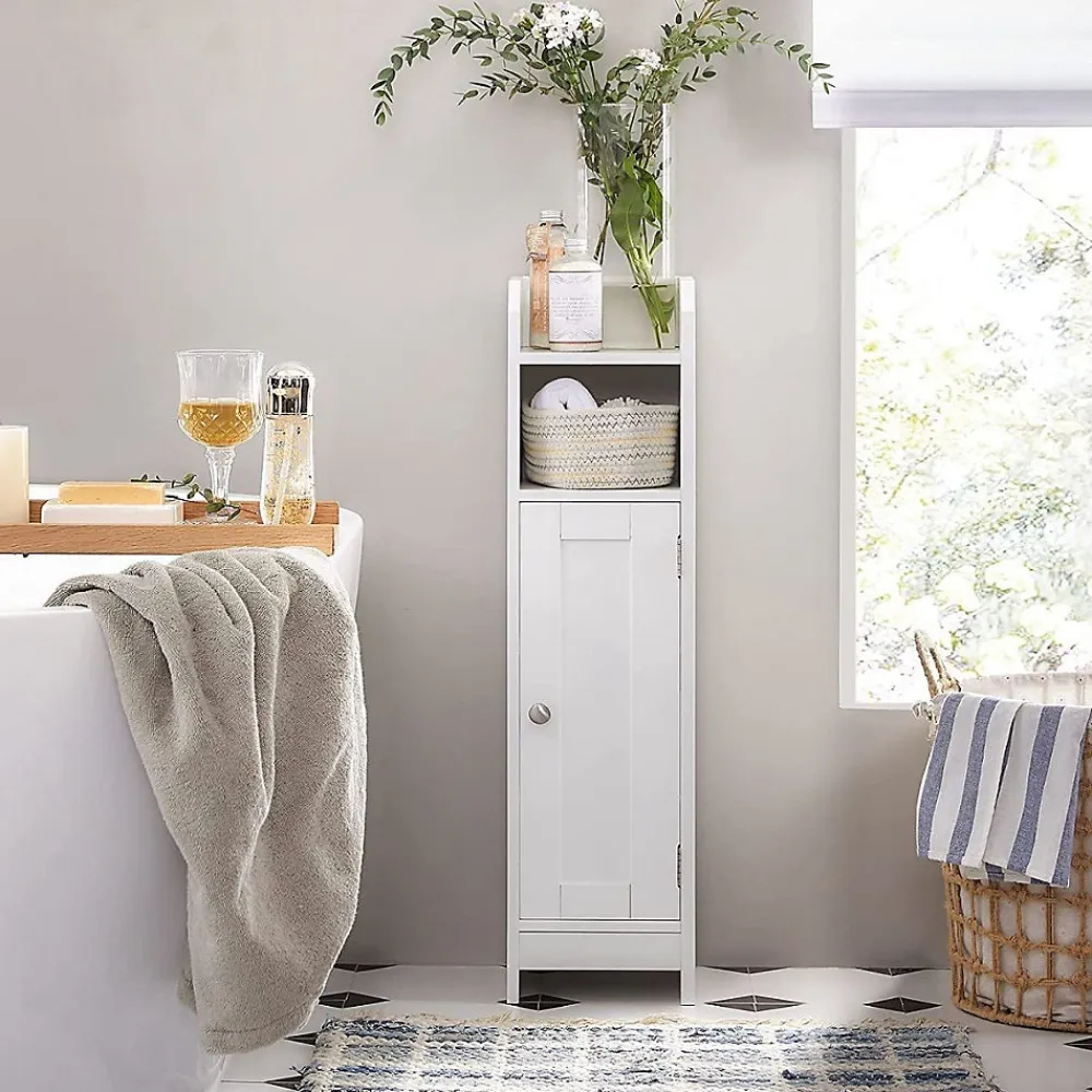 Calicosy Petit meuble de rangement 1 niche, 1 porte, 1 étagère - H80 cm