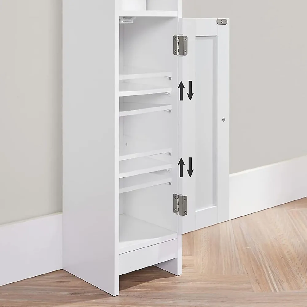 Calicosy Petit meuble de rangement 1 niche, 1 porte, 1 étagère - H80 cm