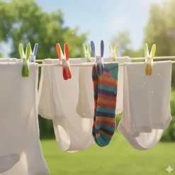 Etendoir À Linge| Pinces à linge multicolores bi-matière MSV, 12 pièces