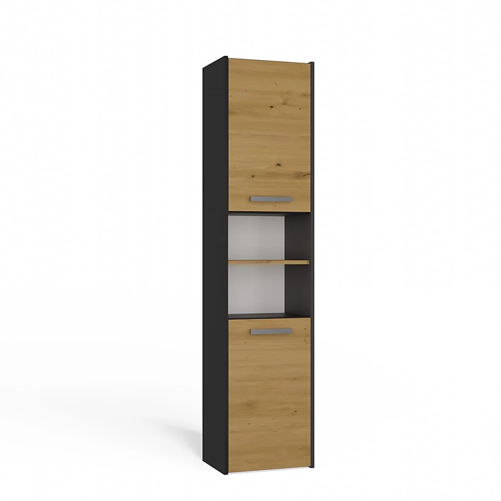Colonne De Salle De Bains|Topeshop PISA - Armoire de salle de bains style moderne -170x40x30cm - Meuble colonne de rangement SDB