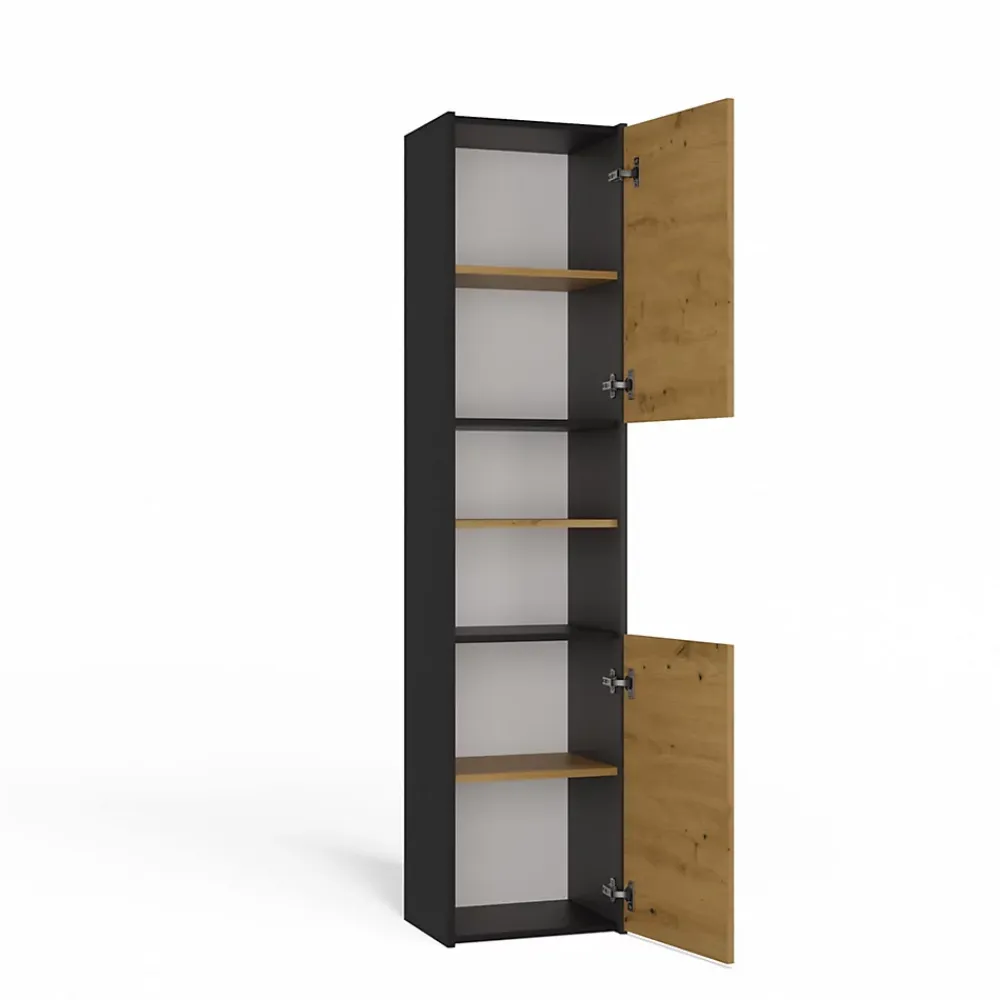 Colonne De Salle De Bains|Topeshop PISA - Armoire de salle de bains style moderne -170x40x30cm - Meuble colonne de rangement SDB