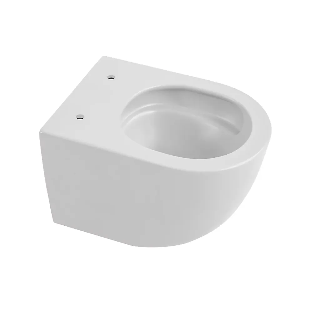 Wc Suspendu|Ceramica PixL WC suspendu en céramique sans bride Tornado Quiet et fixations invisibles + abattant frein de chute, blanc (CEPX010RTORPWM)