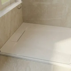 Receveur De Douche|Ceramica PixL 120x90 cm receveur de douche rectangulaire à poser en résine composite avec surface effet pierre, blanc (CERAPX12090W)
