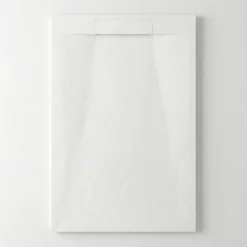 Receveur De Douche|Ceramica PixL 120x90 cm receveur de douche rectangulaire à poser en résine composite avec surface effet pierre, blanc (CERAPX12090W)