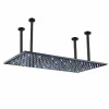 Robinet De Douche|Signature Plafonnier noir mat LED 80x40 avec 4 piliers