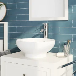 GoodHome Plan de toilette blanc mat L.60 x l.45 x ép.2,8 cm, Perma