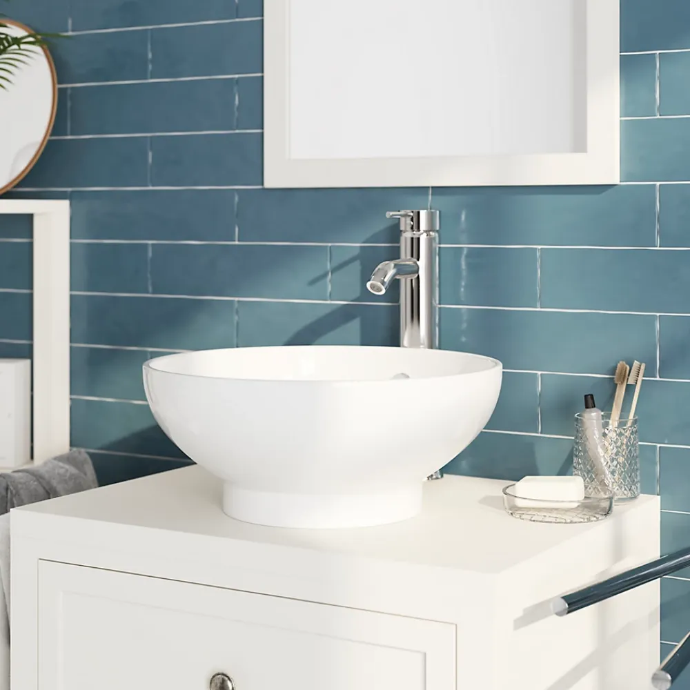 GoodHome Plan de toilette blanc mat L.60 x l.45 x ép.2,8 cm, Perma