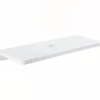 Sanindusa Plan de toilette blanc pour vasque ou lavabo à poser 100x50 trou central de bonde d'évacuation pré-percé Emma 100 blanc