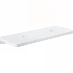 Sanindusa Plan de toilette blanc pour 2 vasques ou 2 lavabos à poser 120x50 pré-percés 2 trous pour bonde Emma 120 blanc