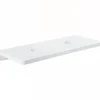 Plan Double Vasque|Sanindusa Plan de toilette blanc pour 2 vasques ou 2 lavabos à poser 140x50 pré-percés 2 trous pour bonde Emma 140 blanc