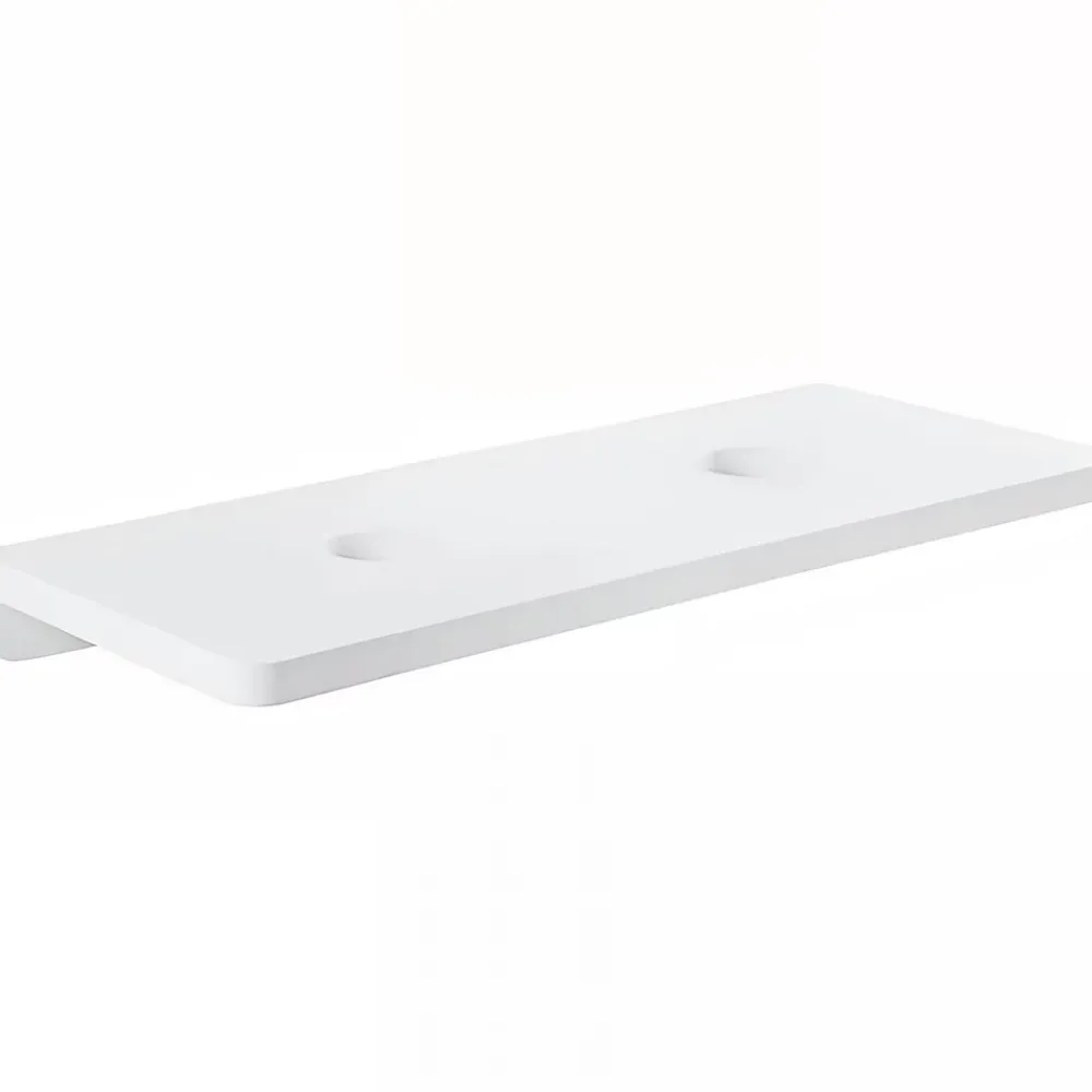 Plan Double Vasque|Sanindusa Plan de toilette blanc pour 2 vasques ou 2 lavabos à poser 140x50 pré-percés 2 trous pour bonde Emma 140 blanc