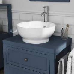 Plan De Travail Buanderie|Plan De Travail Salle De Bains|GoodHome Plan de toilette bleu mat L.60 x l.45 x ép.2,8 cm, Perma