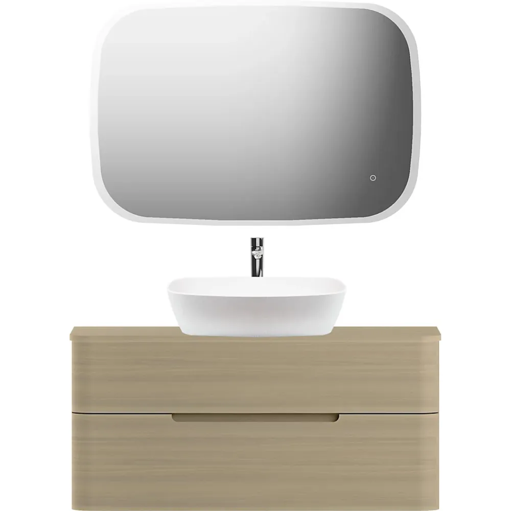 Plan De Travail Buanderie|Plan De Travail Salle De Bains| Plan de toilette en mélaminé décor bois naturel Alba 119,5 cm