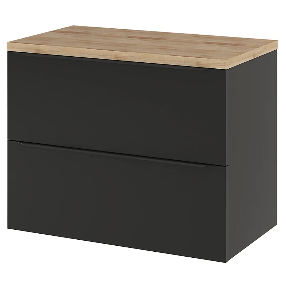 Plan De Travail Buanderie|Plan De Travail Salle De Bains|GoodHome Plan de toilette Hartland L. 80 cm chêne