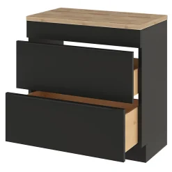 Plan De Travail Buanderie|Plan De Travail Salle De Bains|GoodHome Plan de toilette Hartland L. 80 cm chêne
