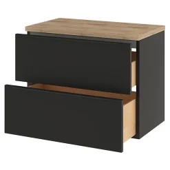 Plan De Travail Buanderie|Plan De Travail Salle De Bains|GoodHome Plan de toilette Hartland L. 80 cm chêne