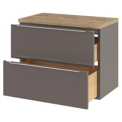 Plan De Travail Buanderie|Plan De Travail Salle De Bains|GoodHome Plan de toilette Hartland L. 80 cm chêne
