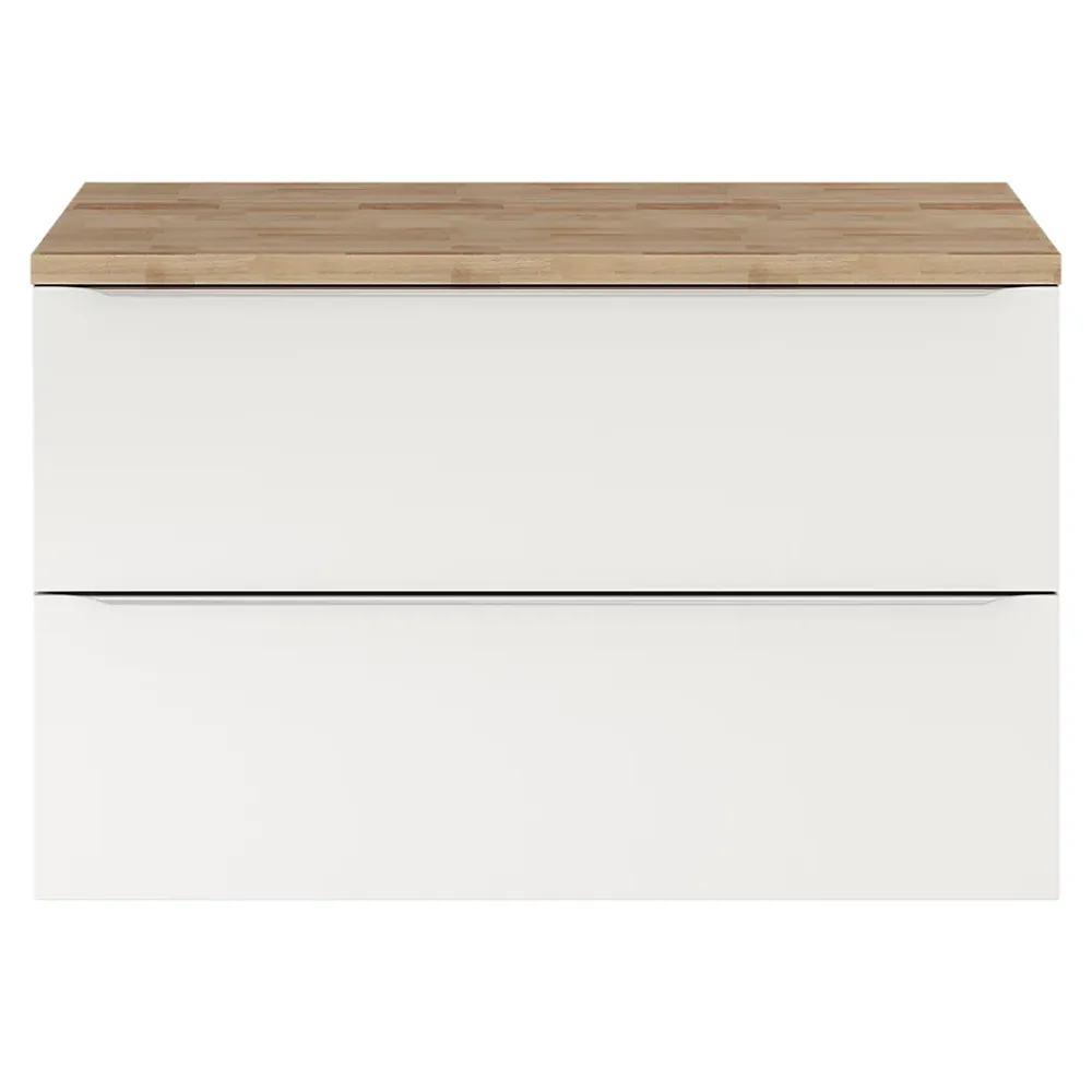 GoodHome Plan de toilette Hartland L. 100 cm chêne
